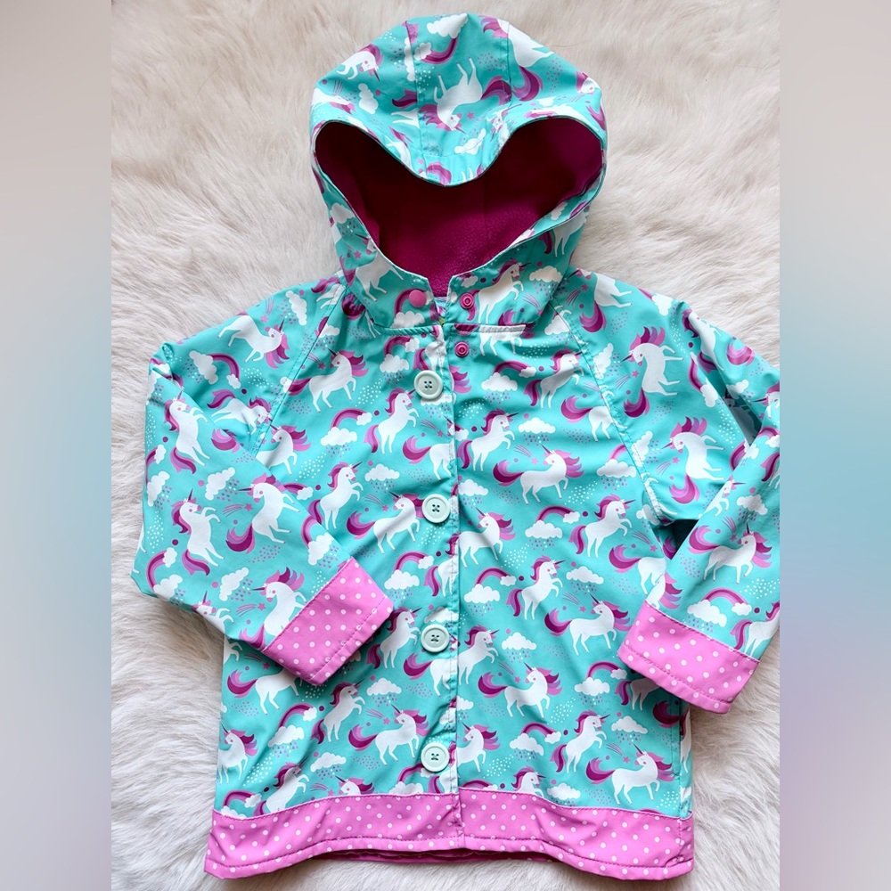 Western Chief - Turquoise Unicorn Rain Coat Jacket Girls Size 5